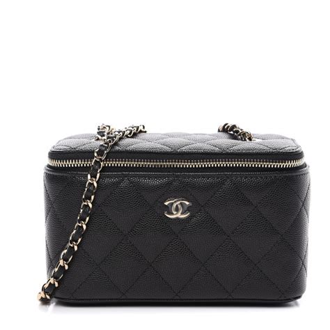 vanity chanel black|chanel small vanity with chain.